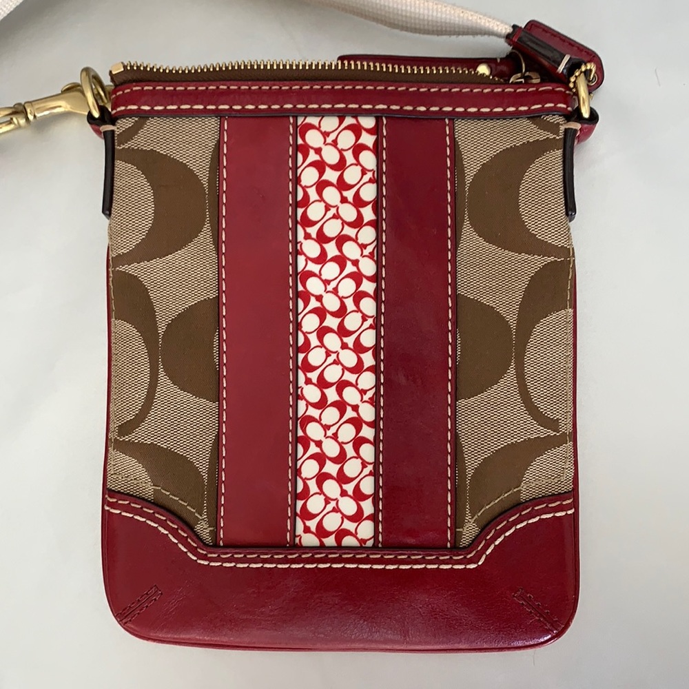 Coach Kitt crossbody with red leather